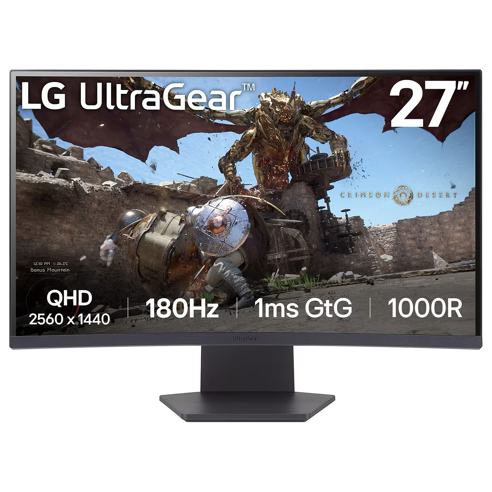 MONITEUR LG ULTRAGEAR 27GS60QC-B 180HZ CURVED 27 POUCE QHD 2K